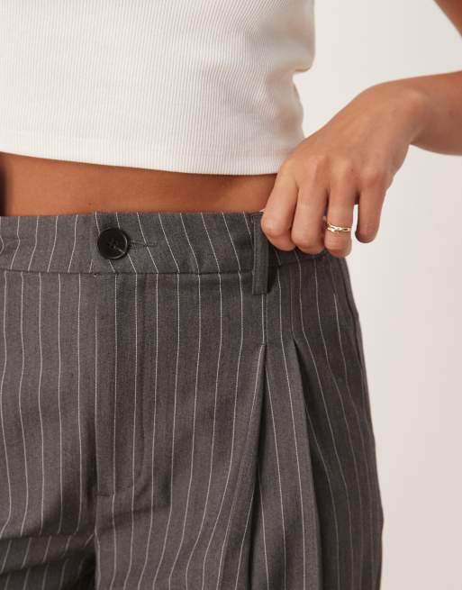 JDY - Pantaloni sartoriali con fondo ampio grigi gessati, 5 di 5