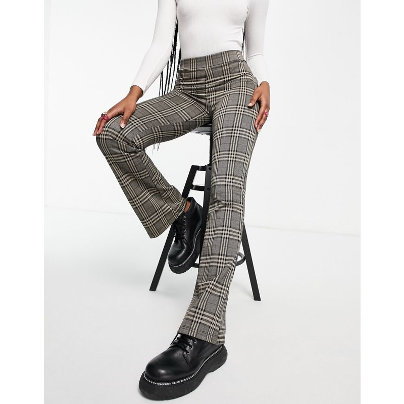 zkN05 Pantaloni e leggings JDY - Pantaloni svasati a vita alta neri a quadri