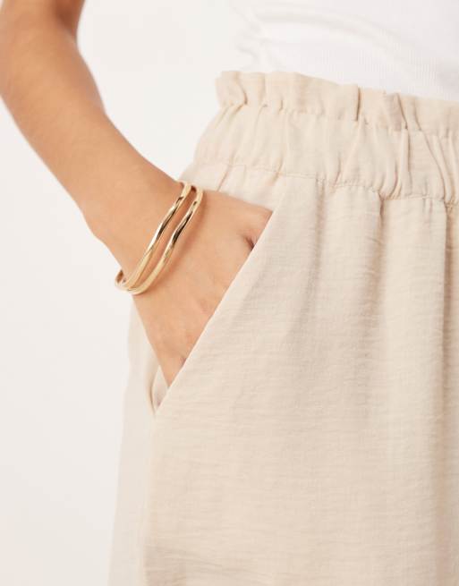 JDY paperbag shorts in beige, 4 of 5
