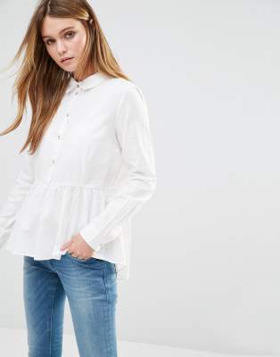 peplum white shirt