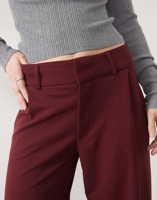 JDY Petite broek met wijde pijpen in bordeauxrood, 2 van 5