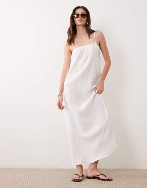 JDY Petite cheesecloth sleeveless maxi dress in white - view 1