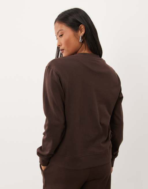 JDY Petite - conjunto de sudadera de punto en marrón chocolate, 4 de 4
