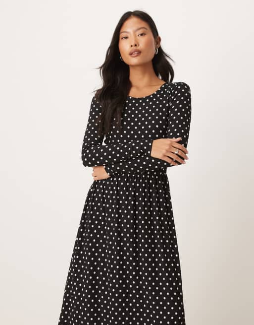 JDY Petite – Czarna sukienka maxi w groszki, 2 z 4