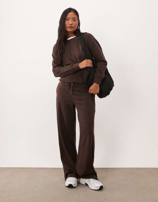 JDY Petite ensemble sweat-shirt en jersey marron chocolat, 2 de 4