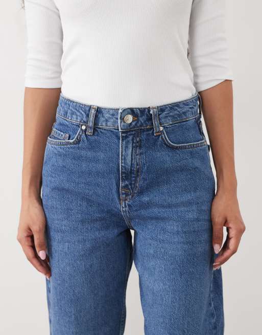 JDY Petite High-Waist Barrel-Jeans in Mittelblau, 3 von 5