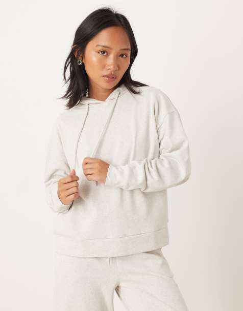 JDY Petite - Hoodie van jersey sweatstof in lichtgrijs, deel van co-ord set - view 1