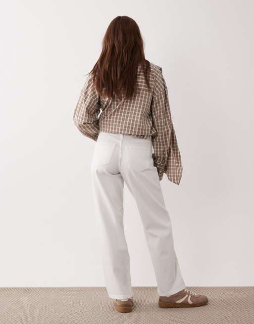 JDY Petite Katie low waist straight leg jeans in white, 3 of 5