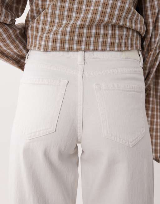 JDY Petite Katie low waist straight leg jeans in white, 5 of 5