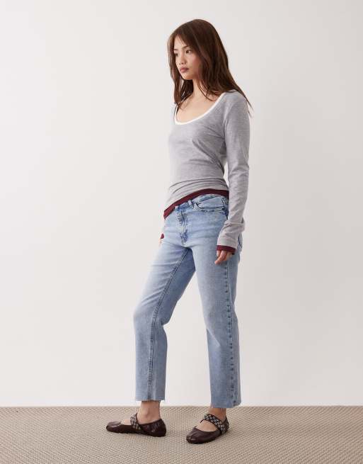 JDY Petite - Lullu - Lyseblå højtaljede jeans med lige ben, 2 af 5