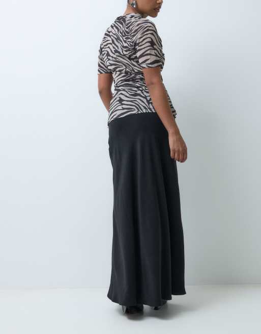 JDY Petite maxi rok met halfhoge taille in zwart, 5 van 5