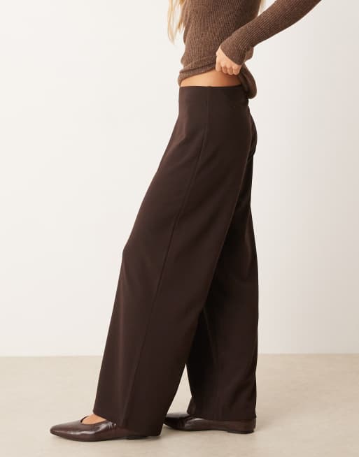 JDY Petite - Pantaloni a fondo ampio marrone cioccolato, 2 di 5