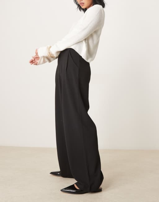 JDY Petite - Pantaloni a fondo ampio sartoriali neri , 5 di 5