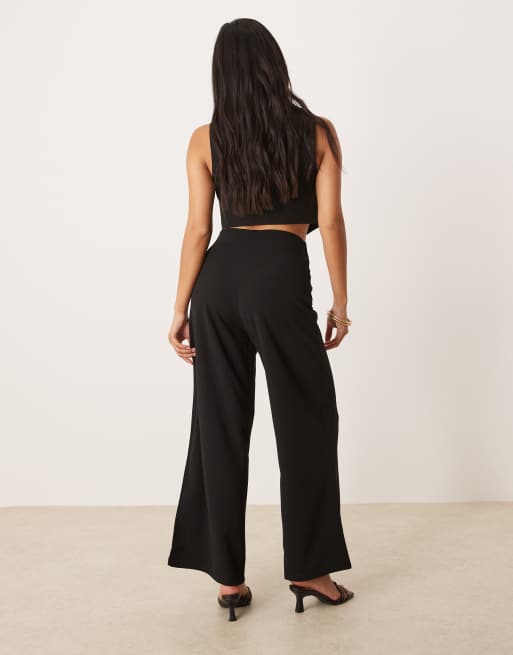 JDY Petite - Pantaloni sartoriali neri con bottoni laterali, 4 di 5