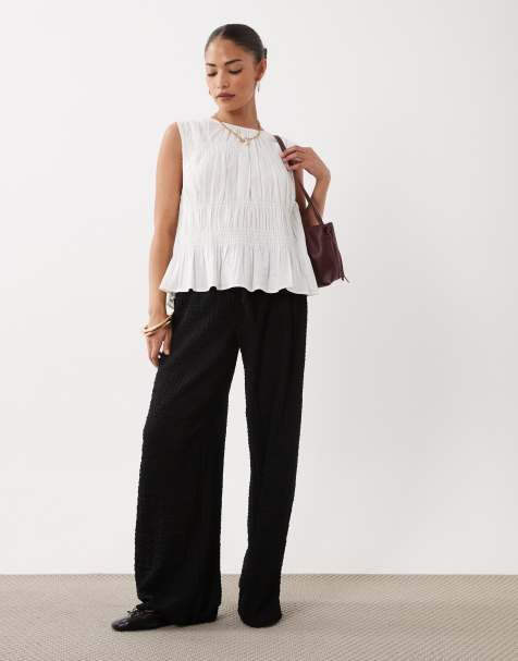 JDY Petite pantaloni sartoriali testurizzati neri - view 1