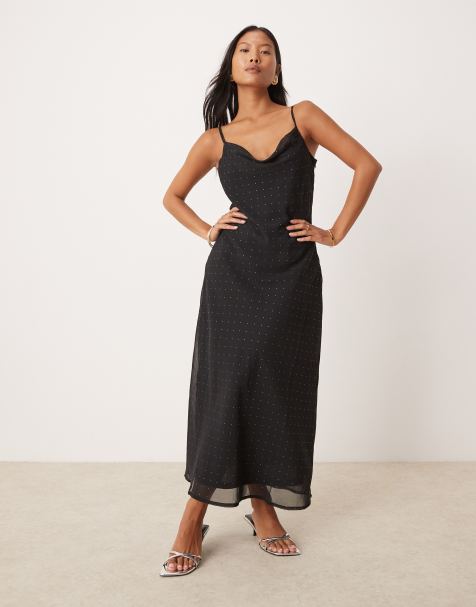 JDY Petite - Robe longue cloutée - Noir - view 1