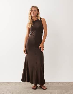 JDY Petite - Robe longue sans manches - Marron chocolat