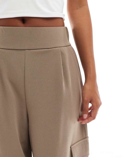 JDY Petite side pocket cargo pants in brown (part of a set), 2 of 5