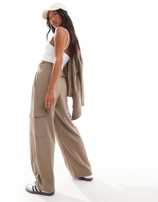 JDY Petite side pocket cargo pants in brown (part of a set), 3 of 5
