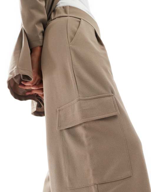 JDY Petite side pocket cargo pants in brown (part of a set), 5 of 5