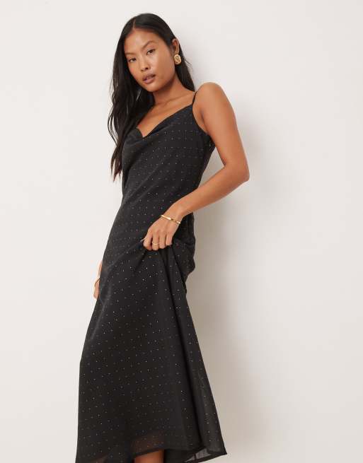 black stud dress JDY Petite details maxi in SEQUINS DRESS this dress is easy Finish:Gold Avenira Pastel Yellow Maxi