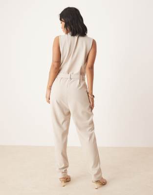 Jdy Petite Tailored Jumpsuit In Neutral