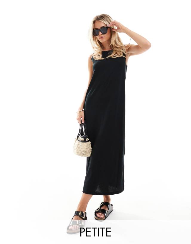 JDY Petite - tank midi dress in black