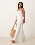 [JDY Petite] JDY Petite textured sleeveless maxi dress in off white XS Snow white