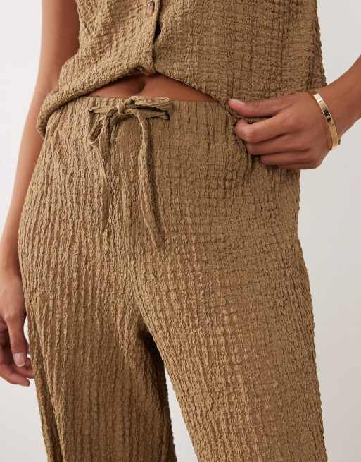 JDY Petite textured tailored pants in brown - part of a set, 3 of 5