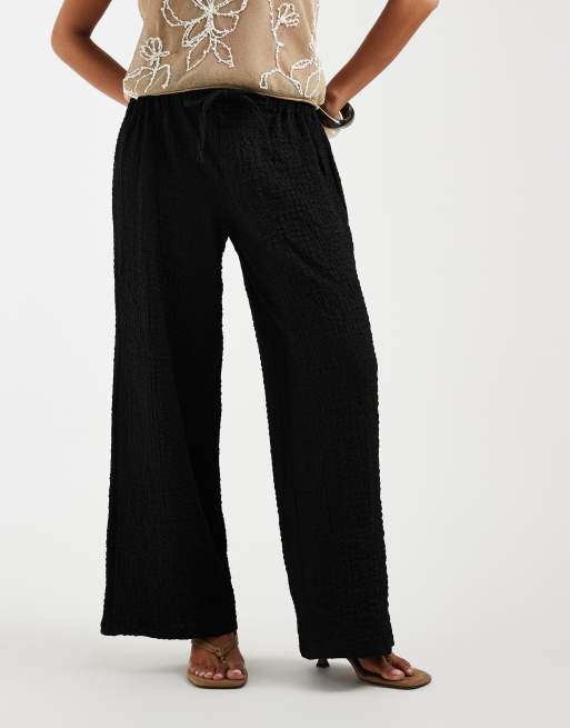 JDY Petite textured tailored trousers co-ord in black, 2 of 5