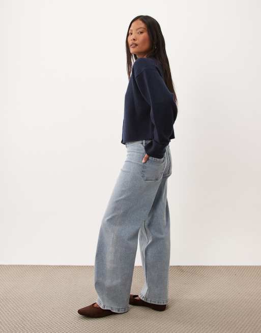 JDY Petite Vanessa wide leg jeans in light blue, 3 of 5