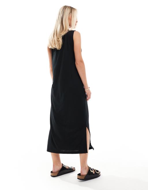 JDY Petite - Vestito midi senza maniche nero, 3 di 4