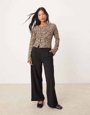 Jdy Petite Wide Leg Pants In Black