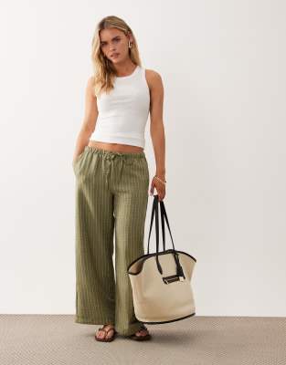 Jdy Petite Wide Leg Pants In Green