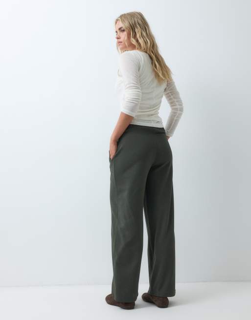 JDY Petite wide leg tailored pants in peat, 3 of 5