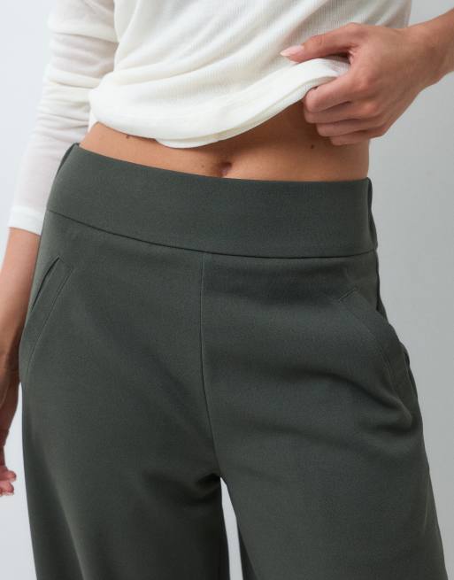 JDY Petite wide leg tailored pants in peat, 4 of 5
