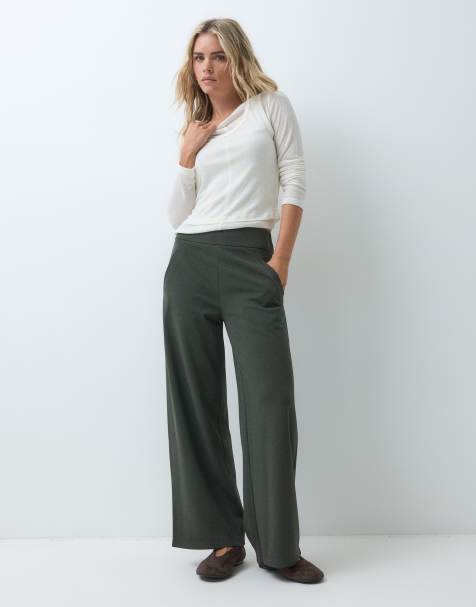 JDY Petite wide leg tailored trousers in peat - view 1