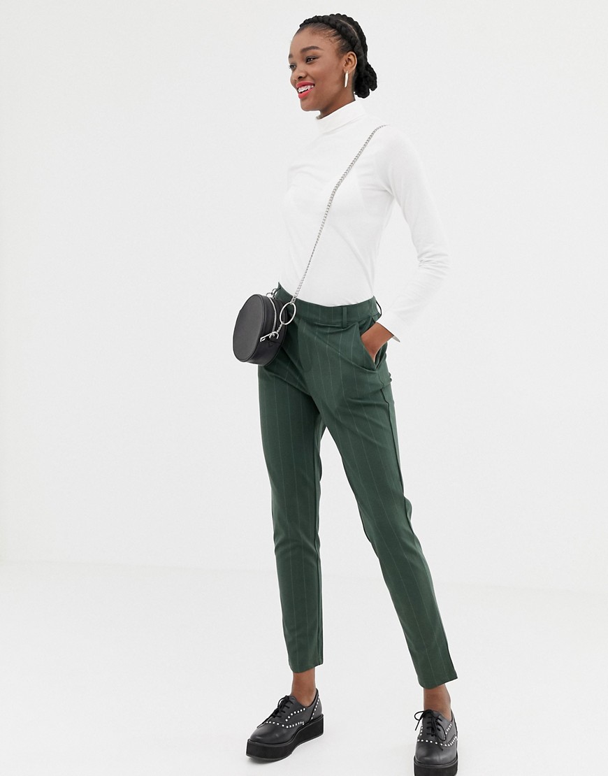 JDY pinstripe trouser-Green