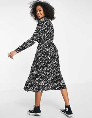 piper print midi shirt dress