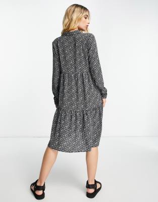 piper print midi shirt dress