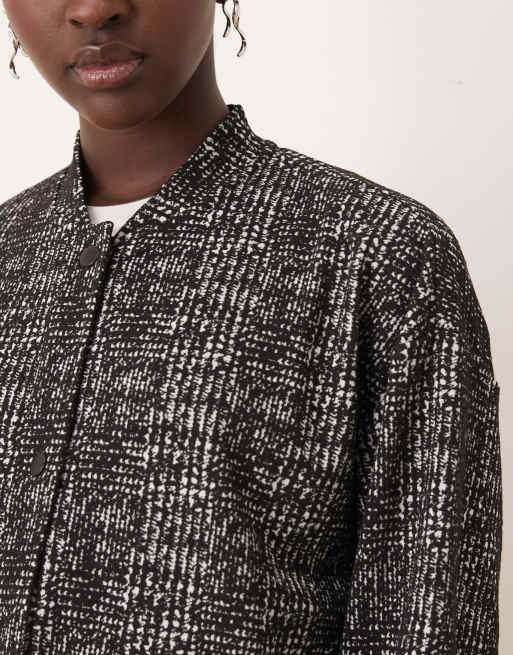 Bomber jacket checkered inside best sale