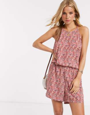 pink floral playsuit