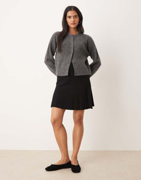 JDY pleated knit skirt in black - view 1