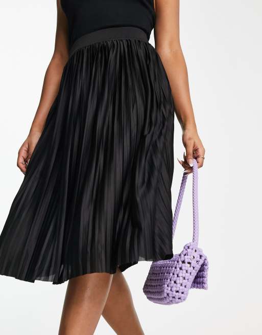 JDY pleated midi skirt in black | ASOS