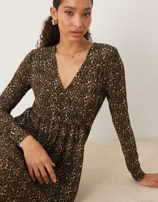 JDY - Plissé maxi-jurk in dierenprint, 4 van 4