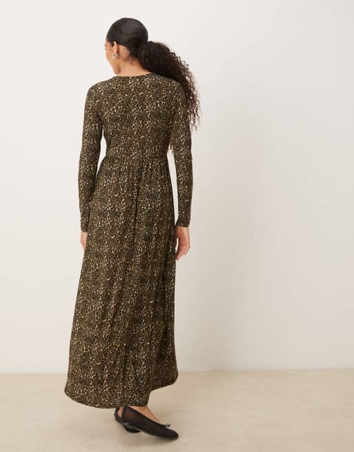 JDY – Plissiertes Maxikleid mit Animal-Print, 3 von 4