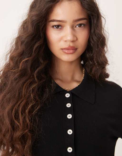 JDY polo shirt in black, 2 of 4