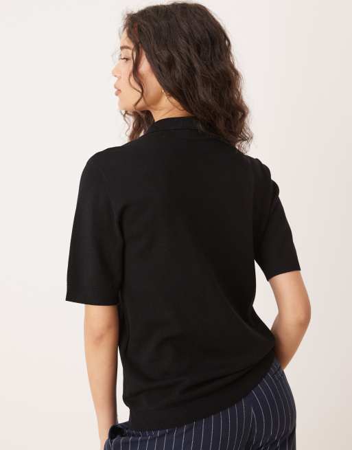 JDY polo shirt in black, 4 of 4