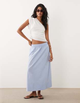 JDY poplin maxi skirt in light blue stripes light blue 11190₽