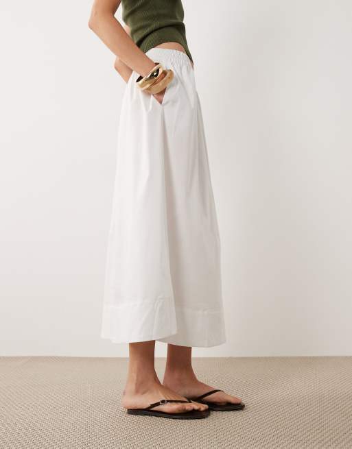 JDY poplin midaxi skirt in white, 5 of 5